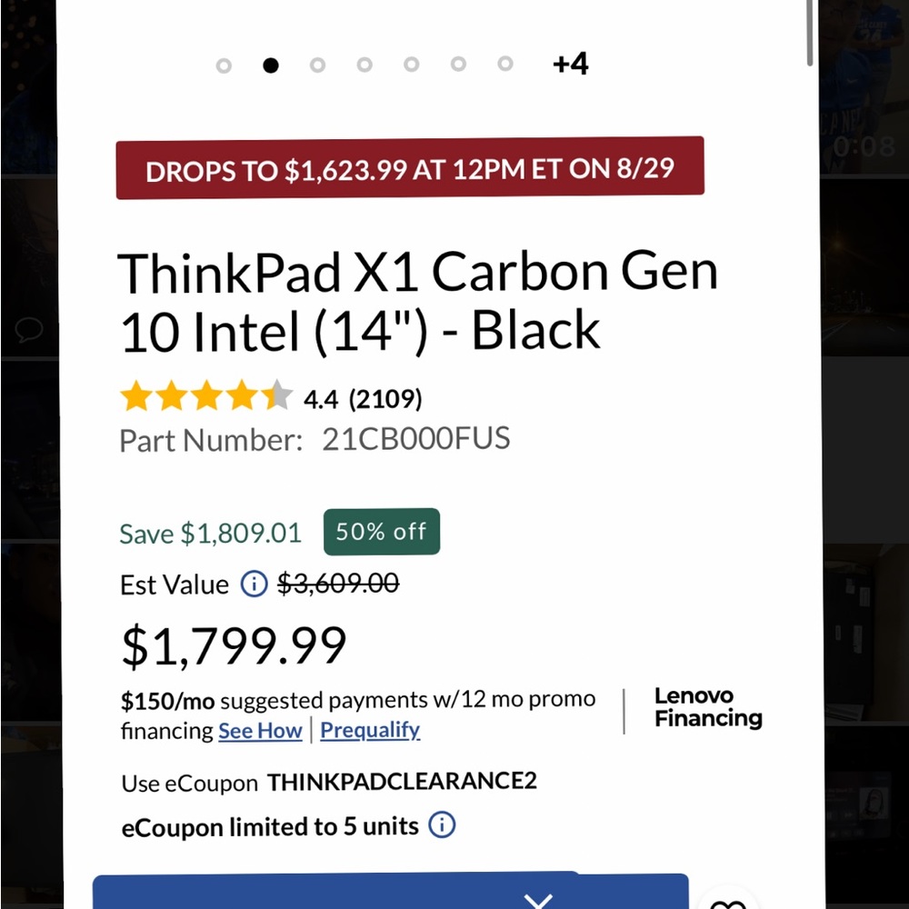 BRAND NEW ThinkPad X1 Carbon Gen 11 Intel (14”) - Black
